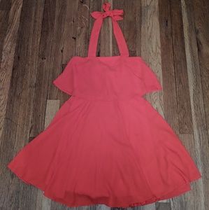 • asos • red halter dress